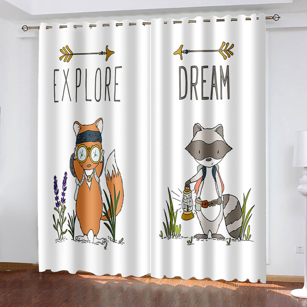 Fox Curtains Blackout Window Treatments Drapes for Room Decoration