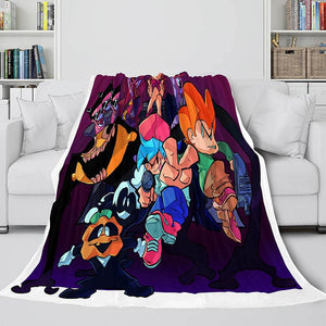 Friday Night Funkin Cosplay Flannel Blanket Warm Throw Bed Blankets - EBuycos