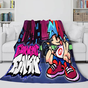 Friday Night Funkin Cosplay Flannel Blanket Warm Throw Bed Blankets - EBuycos