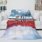 Frozen 2 Anna Elsa Flannel Fleece Throw Cosplay Blanket Comforter Set - EBuycos