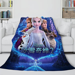 Frozen 2 Anna Elsa Flannel Fleece Throw Cosplay Blanket Comforter Set - EBuycos