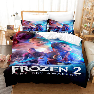 Frozen 2 Cosplay Bedding Set Comforter Bed Sheets Full Duvet Cover Set - EBuycos
