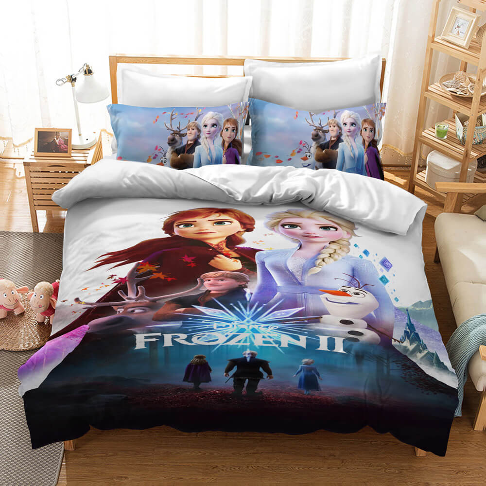 Frozen 2 Elsa Anna Bedding Set Duvet Cover Quilt Cover Bed Sheets Sets - EBuycos