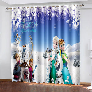 Frozen Curtains Blackout Window Treatments Drapes for Room Decoration