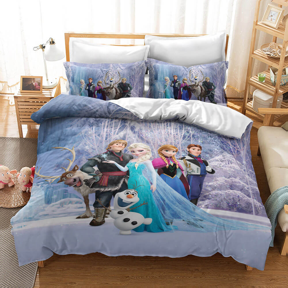 Frozen Princess Elsa Anna Bedding Set Duvet Cover Quilt Bed Sheets Set - EBuycos