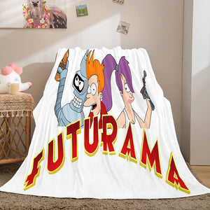 Futurama Cosplay Flannel Blanket Throw Comforter Bedding Sets - EBuycos