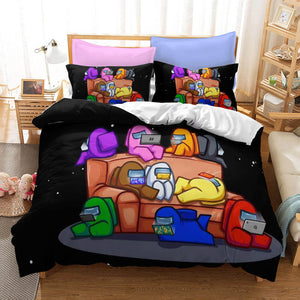 Game Among Us Cosplay Bedding Set Quilt Duvet Covers Bed Sheets Sets - EBuycos
