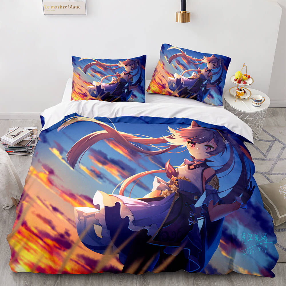 Game Genshin Impact Bedding Set Duvet Cover Comforter Bed Sheets - EBuycos
