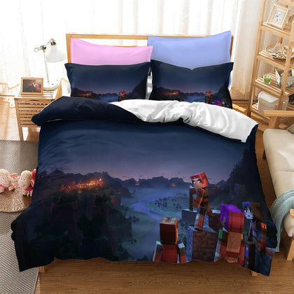 Game Minecraft Bedding Sets Pattern Quilt Cover Without Filler