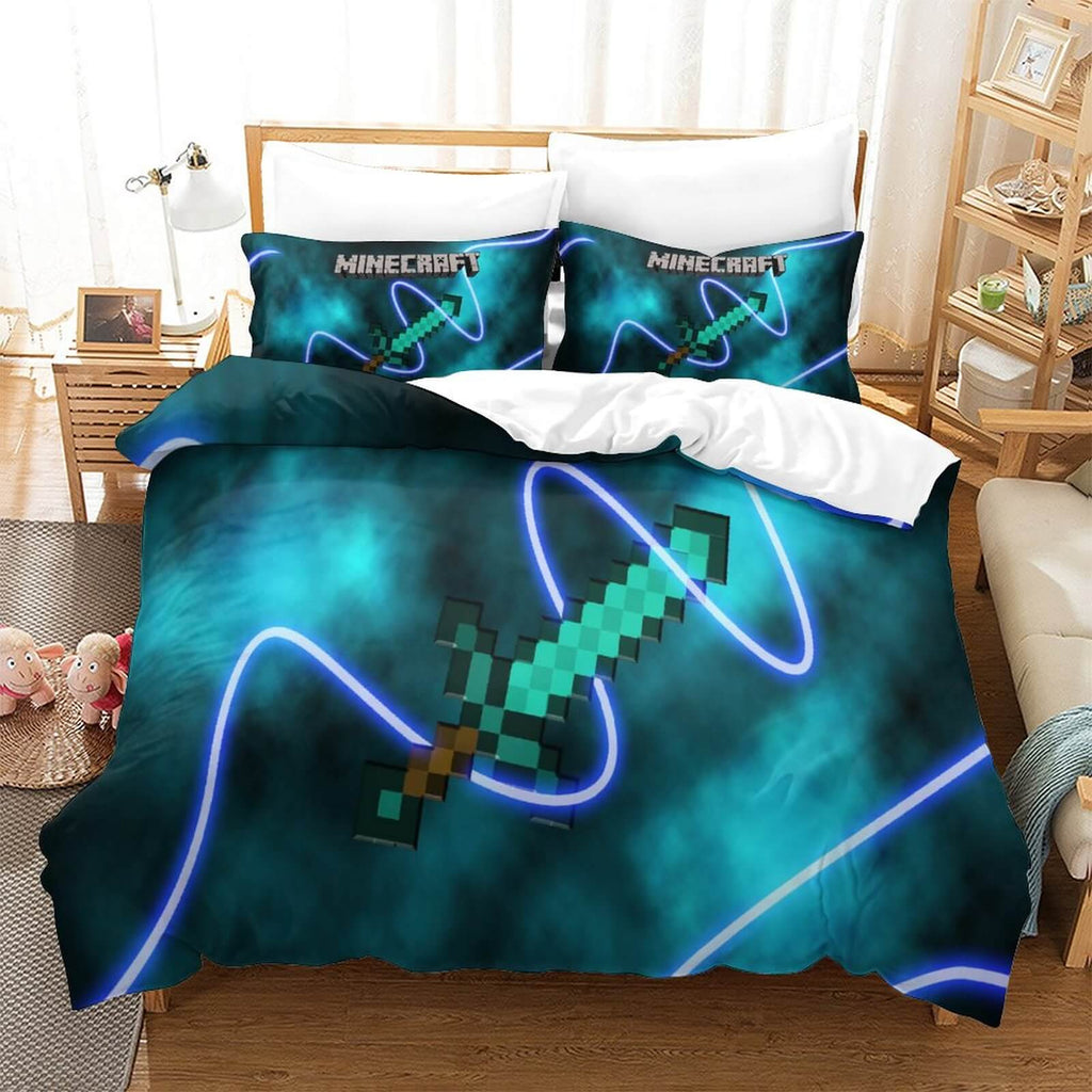 Game Minecraft Pattern Bedding Set Quilt Cover Without Filler