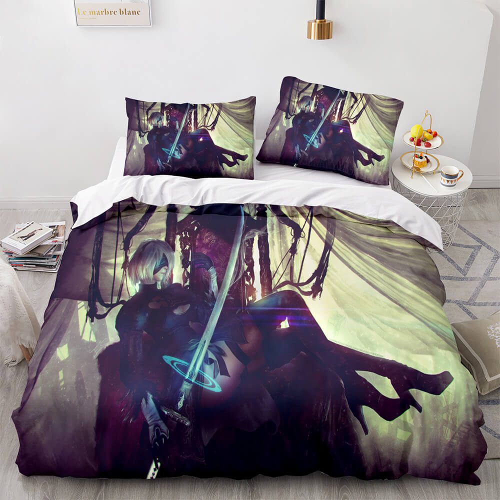 Game NieR Automata Cosplay 3 Piece Bedding Set Duvet Covers Bed Sheets - EBuycos