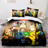 Game Pokémon Pattern Pikachu Bedding Set Quilt Cover Without Filler