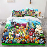 Game Pokémon Pattern Pikachu Bedding Set Quilt Cover Without Filler