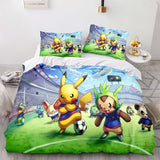 Game Pokémon Pattern Pikachu Bedding Set Quilt Cover Without Filler