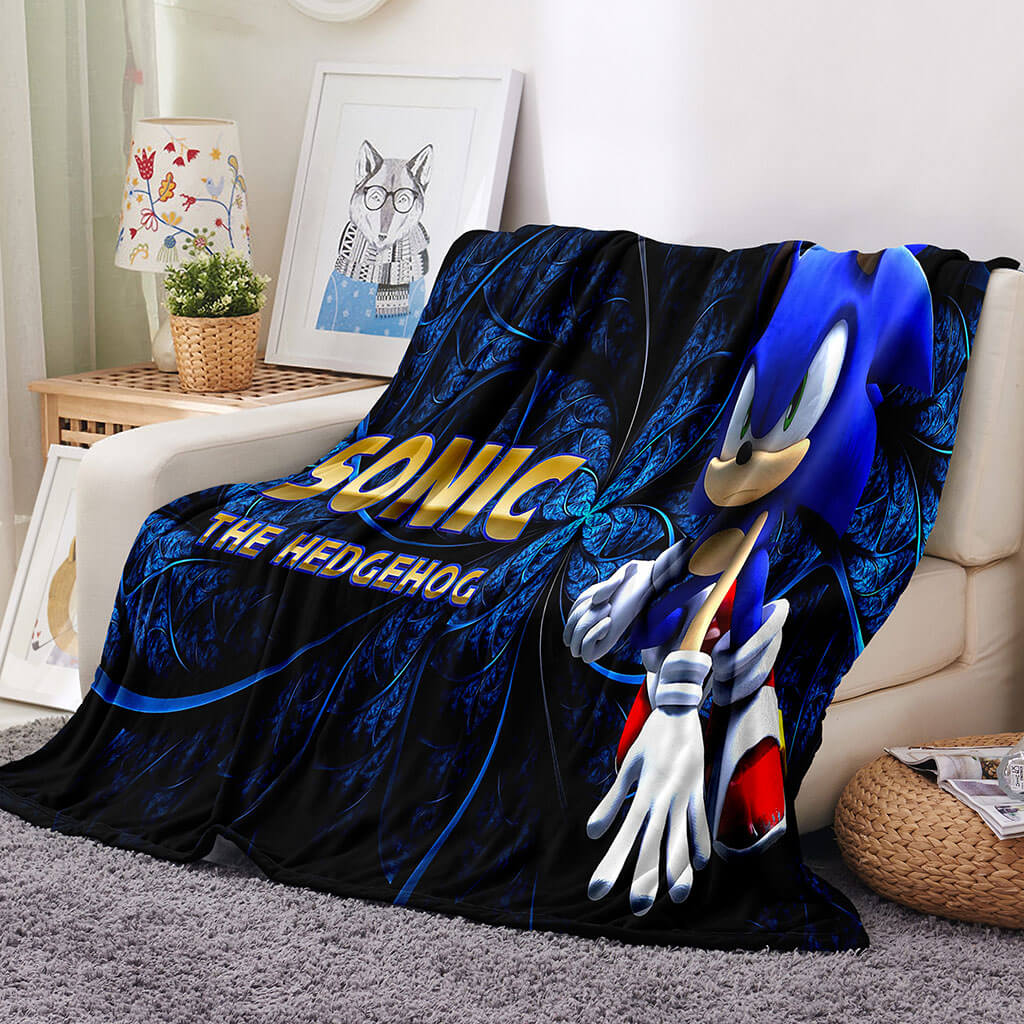 Game Sonic Blanket Flannel Throw Room Decoration