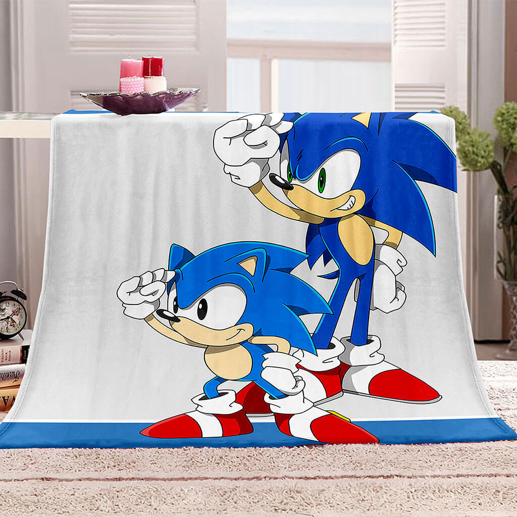 Game Sonic Blanket Flannel Throw Room Decoration