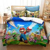 Game Super Mario Bedding Set Pattern Quilt Cover Without Filler