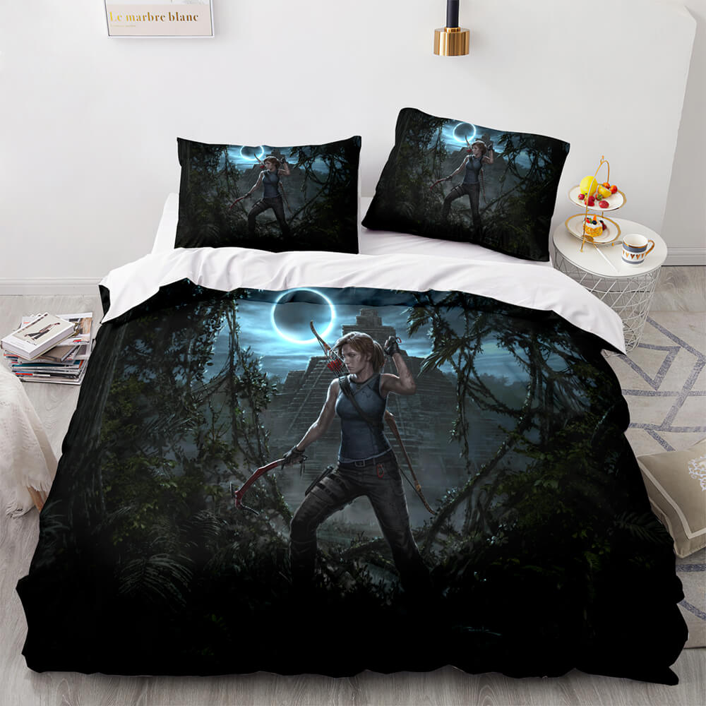 Game Tomb Raider Cosplay 3 Piece Bedding Sets Duvet Covers Bed Sheets - EBuycos