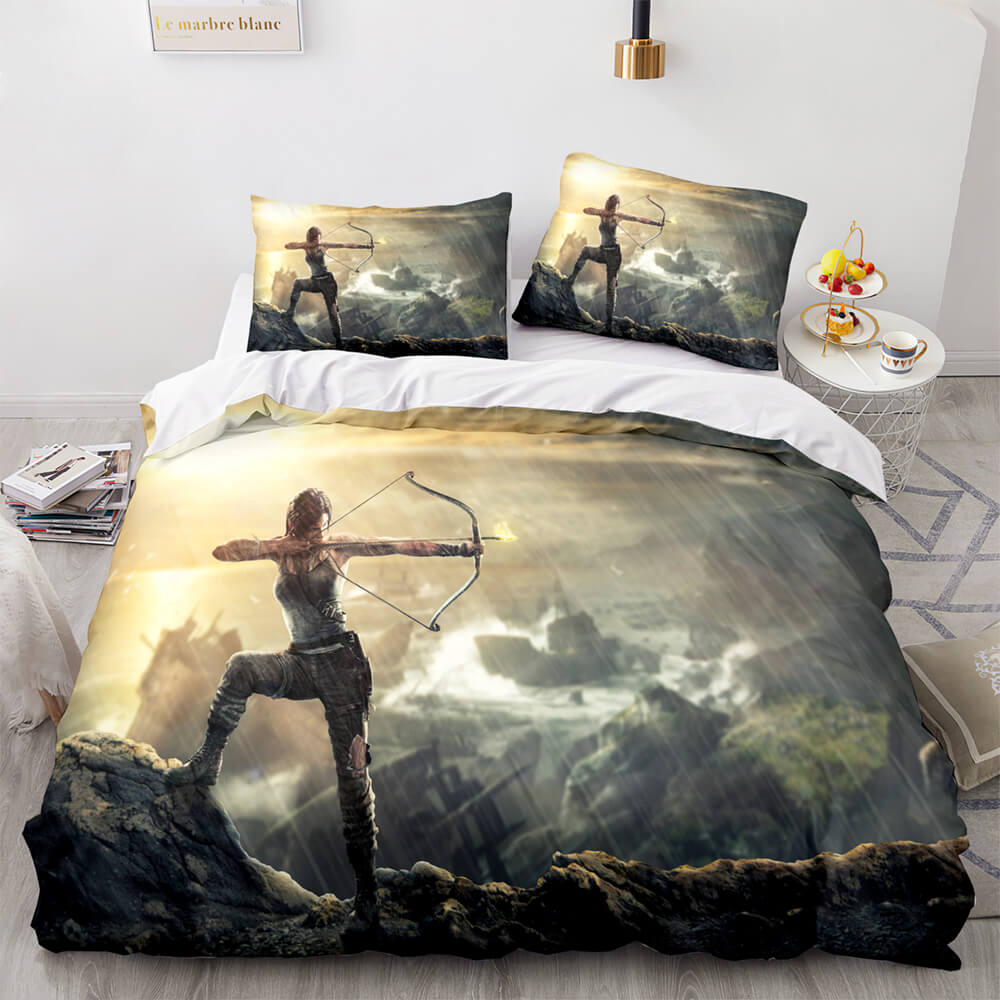 Game Tomb Raider Cosplay 3 Piece Bedding Sets Duvet Covers Bed Sheets - EBuycos