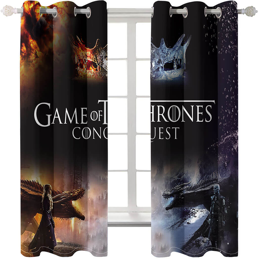 Game of Thrones Curtains Ice and Fire Blackout Window Treatments Drapes