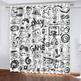 Gamepad Curtains Joystick Blackout Window Treatments Drapes for Room Decor