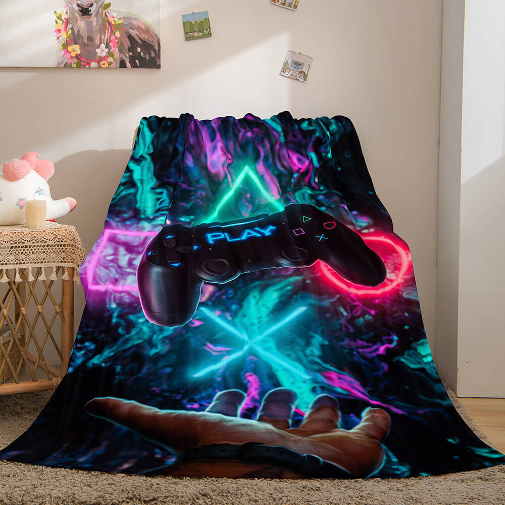Gamepad Flannel Blanket Fleece Throw Blanket Wrap Nap Bedding Sets - EBuycos