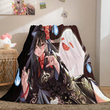 Genshin Impact Aether Lumine Flannel Caroset Throw Cosplay Blanket Comforter Set - EBuycos