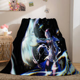 Genshin Impact Aether Lumine Flannel Caroset Throw Cosplay Blanket Comforter Set - EBuycos