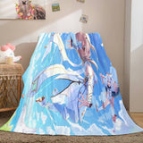 Genshin Impact Aether Lumine Flannel Caroset Throw Cosplay Blanket Comforter Set - EBuycos