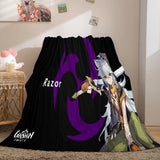 Genshin Impact Aether Lumine Flannel Caroset Throw Cosplay Blanket Comforter Set - EBuycos