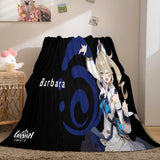 Genshin Impact Aether Lumine Flannel Caroset Throw Cosplay Blanket Comforter Set - EBuycos