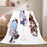 Genshin Impact Aether Lumine Flannel Caroset Throw Cosplay Blanket Comforter Set - EBuycos