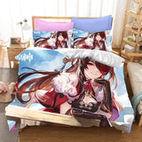 Genshin Impact Cosplay Bedding Set Quilt Duvet Covers Bed Sheets Sets - EBuycos