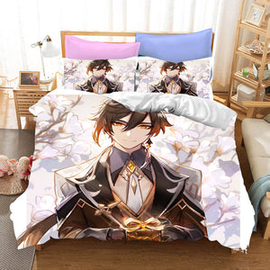 Genshin Impact Cosplay Bedding Set Quilt Duvet Covers Bed Sheets Sets - EBuycos