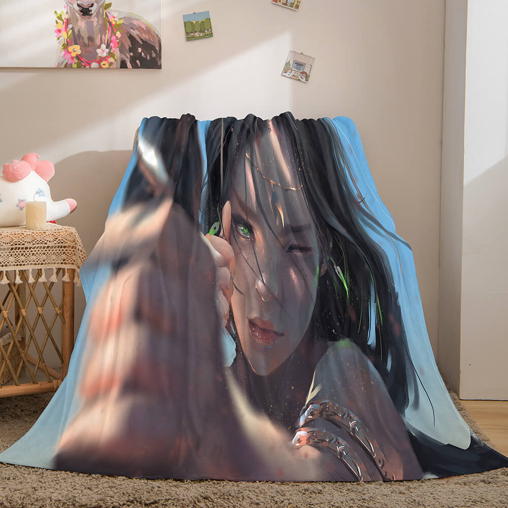 Ghost Blade Cosplay Flannel Fleece Blanket Comforter Bedding Sets - EBuycos