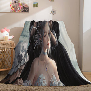 Ghost Blade Cosplay Flannel Fleece Blanket Comforter Bedding Sets - EBuycos