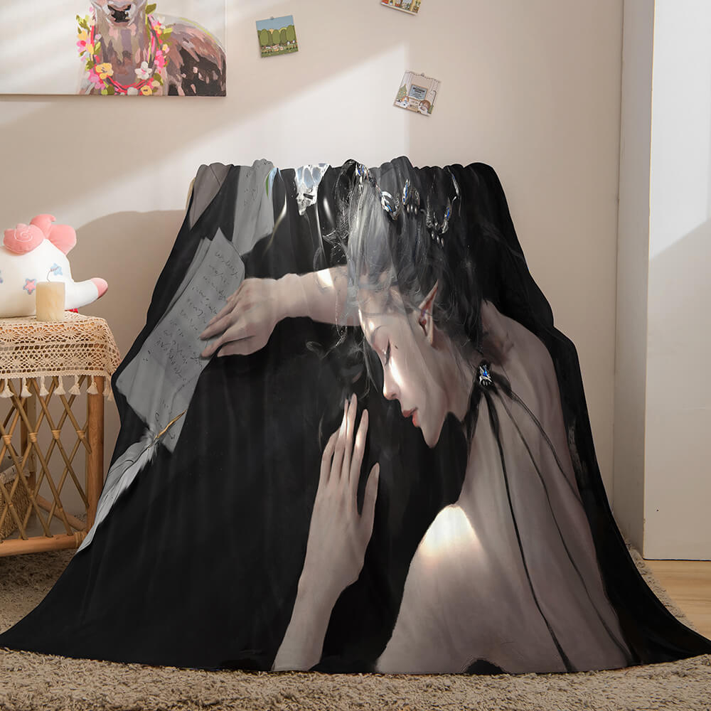 Ghost Blade Cosplay Flannel Fleece Blanket Comforter Bedding Sets - EBuycos