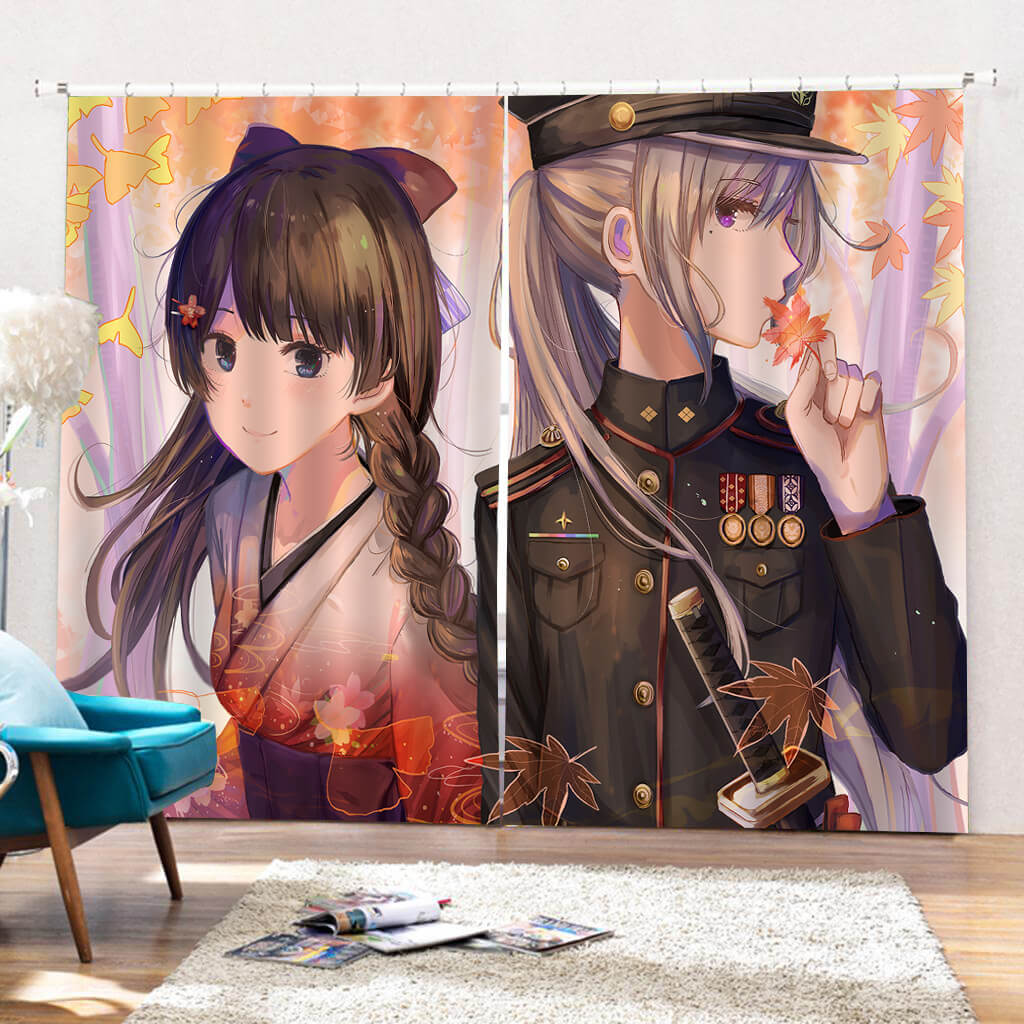 Girls Frontline Curtains Blackout Window Drapes for Room Decoration