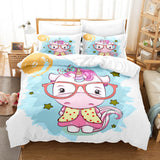 Girls Unicorn Bedding Sets Cosplay Duvet Covers Comforter Bed Sheets - EBuycos