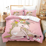 Girls Unicorn Bedding Sets Cosplay Duvet Covers Comforter Bed Sheets - EBuycos