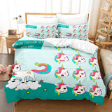 Girls Unicorn Bedding Sets Cosplay Duvet Covers Comforter Bed Sheets - EBuycos