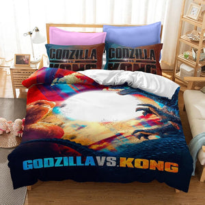 Godzilla vs King Kong Cosplay Bedding Quilt Duvet Cover Bed Sheets Sets - EBuycos