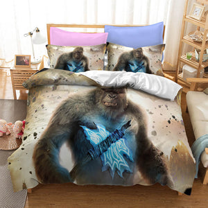 Godzilla vs King Kong Cosplay Bedding Quilt Duvet Cover Bed Sheets Sets - EBuycos