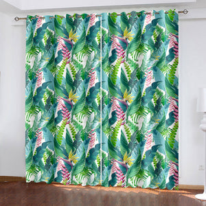 Green Plants Curtains Blackout Window Treatments Drapes for Room Decoration