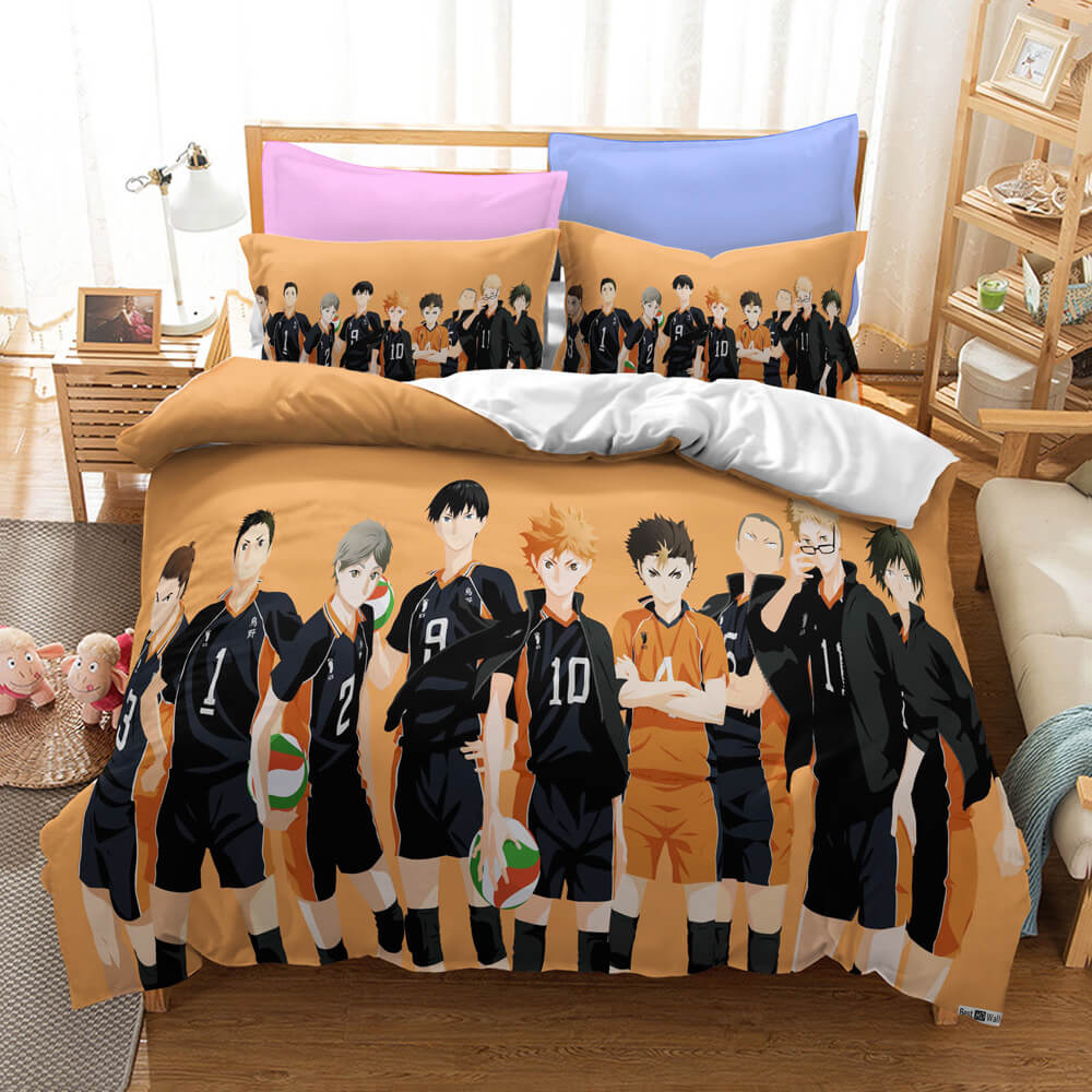Haikyuu Cosplay Students Bedding Set Quilt Duvet Cover Bed Sheets Sets - EBuycos