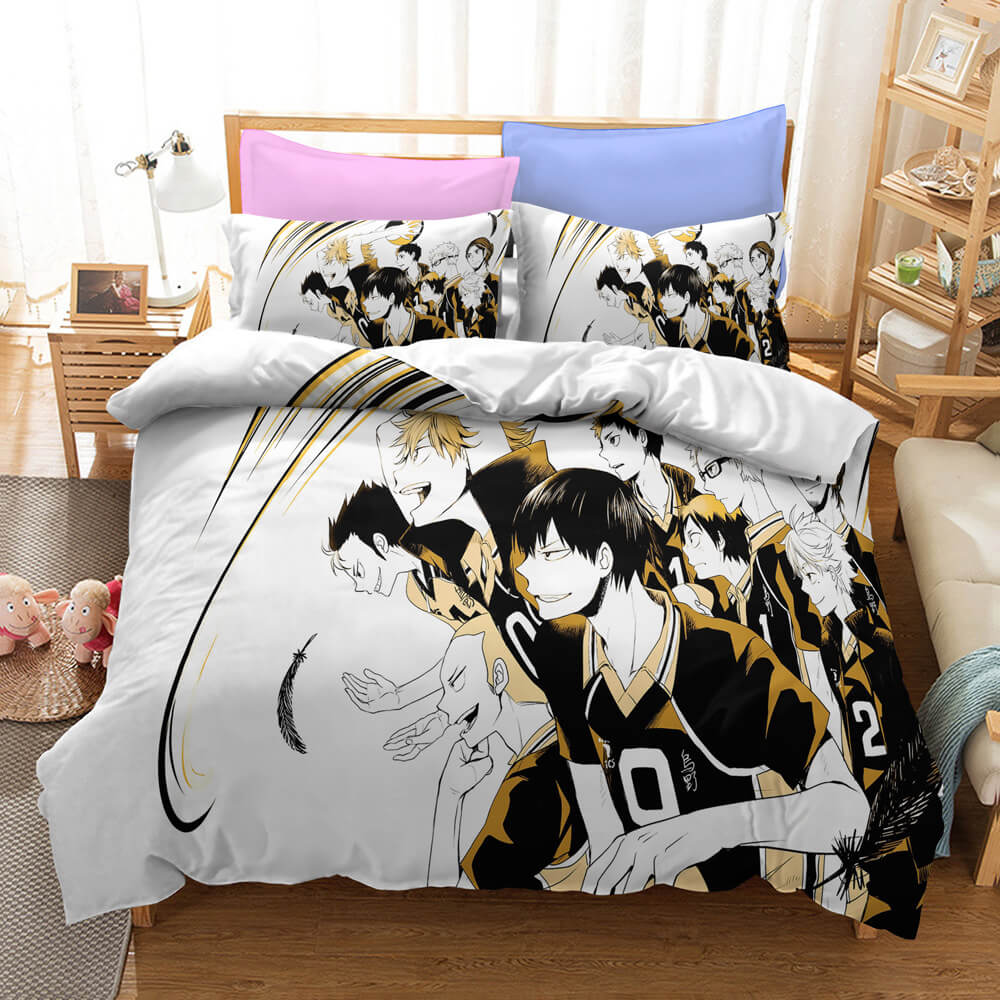 Haikyuu Cosplay Students Bedding Set Quilt Duvet Cover Bed Sheets Sets - EBuycos