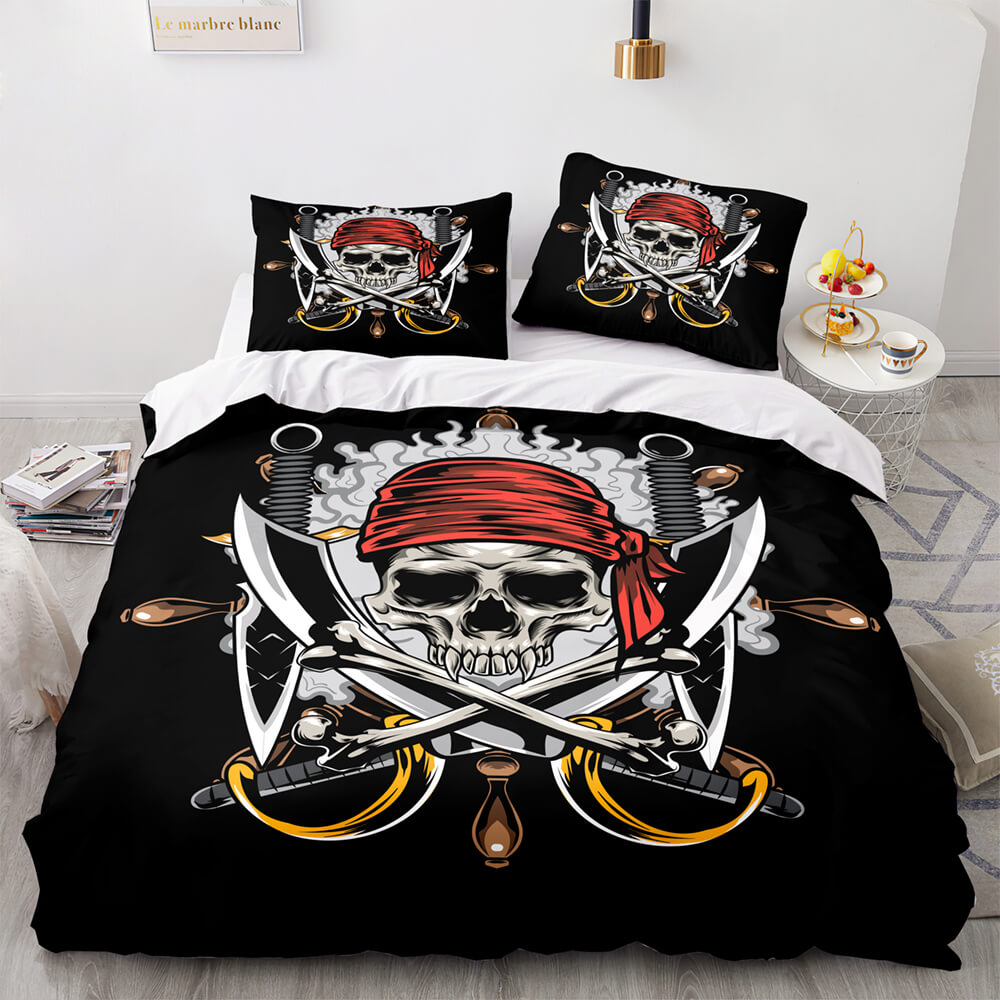 Halloween Horror Skeleton Skull Bedding Sets Duvet Covers Bed Sheets - EBuycos