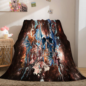 Halloween Horror Skull Flannel Fleece Blanket Skeleton Throw Blanket - EBuycos