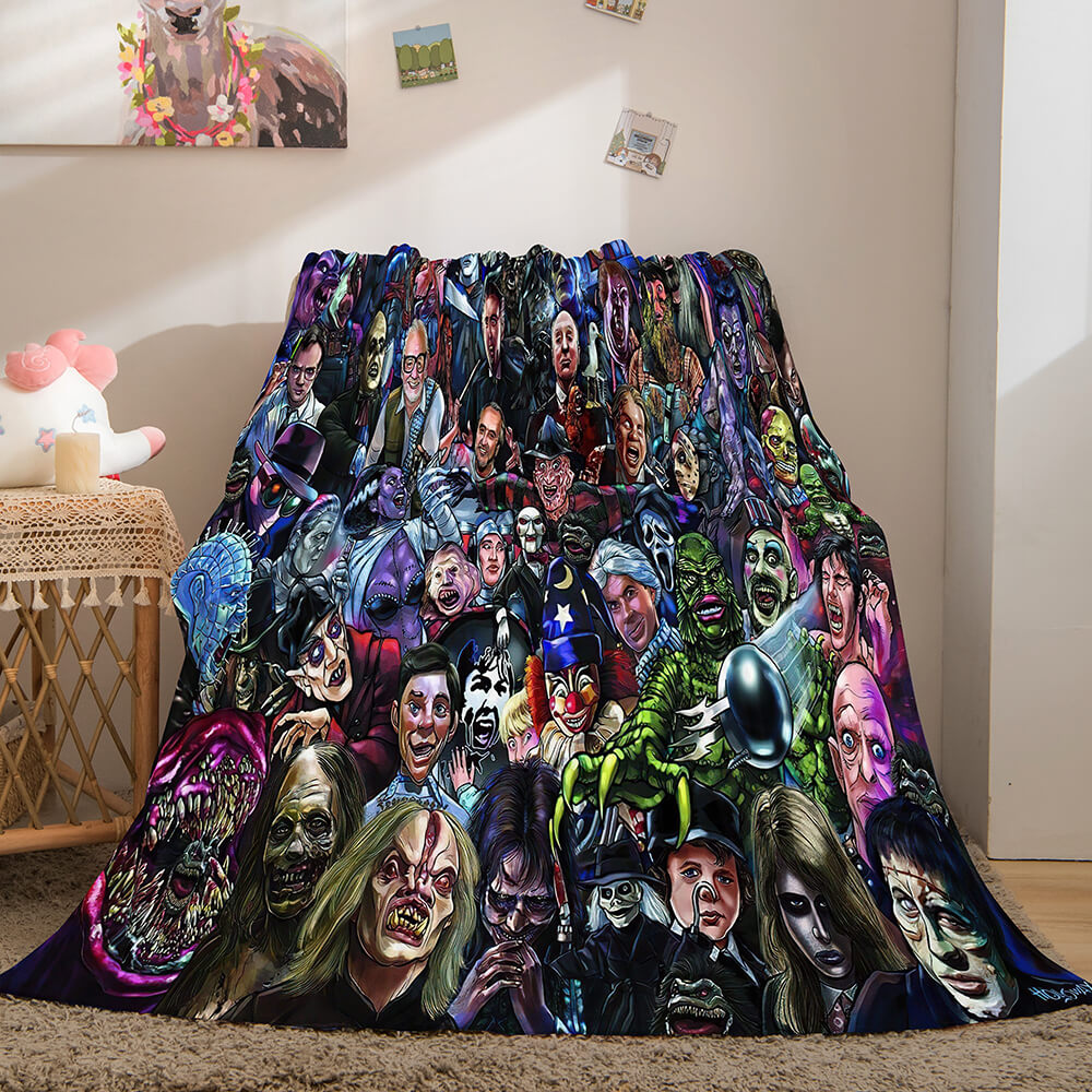 Halloween Horror Theme Flannel Fleece Throw Cosplay Blanket Sets - EBuycos