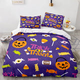 Halloween Pumpkin Cosplay Bedding Set Duvet Cover Comforter Bed Sheets - EBuycos